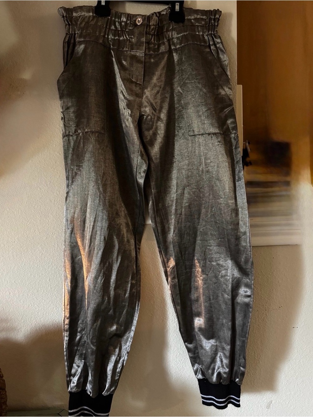 Metallic Gray Lady’s Jogger Pants